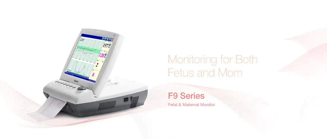 Monitor Fetal Gemelar EDAN F9 con pantalla de 12.1 pulgadas e impresora térmica